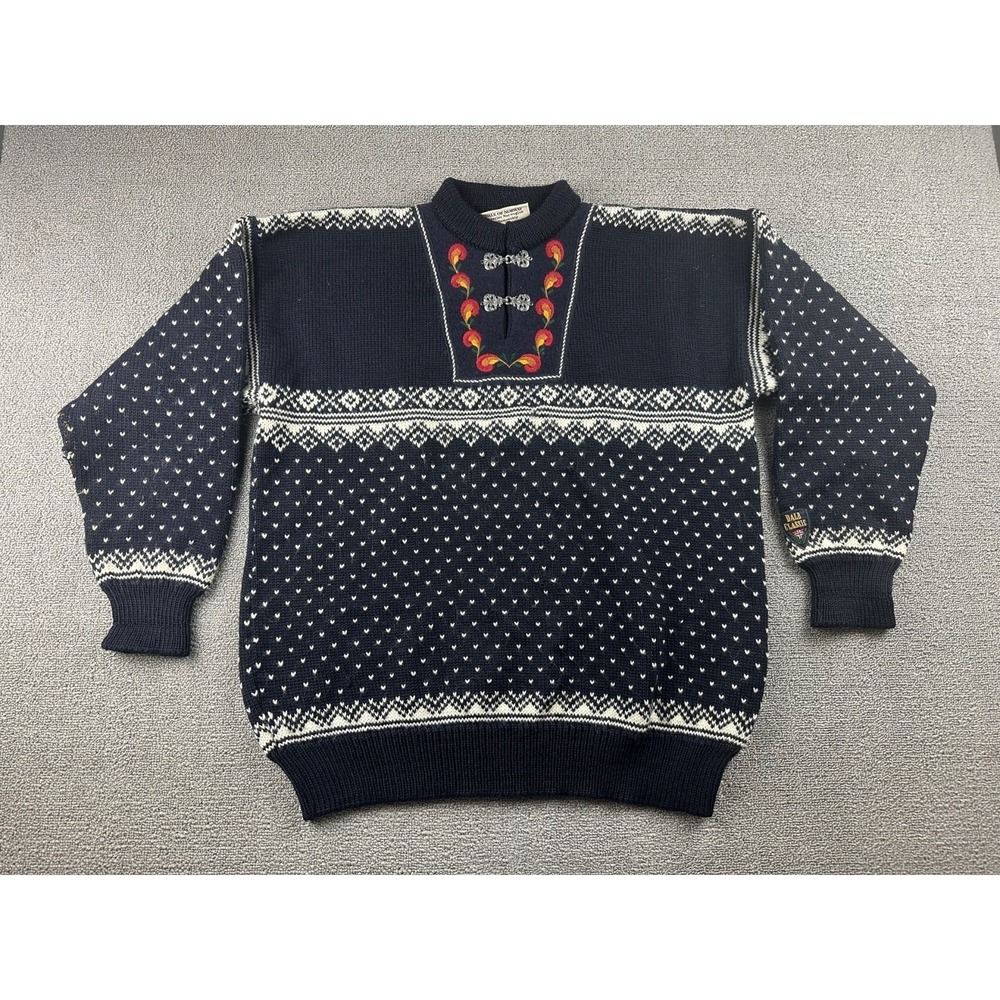 Dale of Norway Sweater Unisex M Blue Setesdal Pure New Wool Nordic Alpine Ski